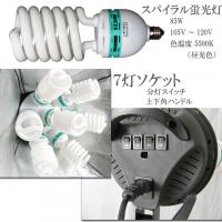スパイラル電球7灯+スタンド 撮影照明 ライト 撮影機材 【送料無料】lightingset-2