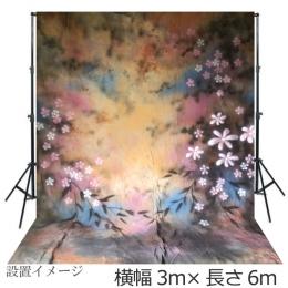 手描き風撮影用背景布　3m×6m　K-860